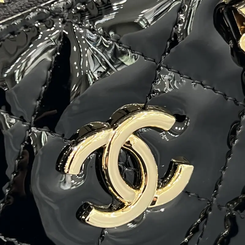 23s Black Patent Shell Bag Small Size High Quality Bags - Image 6