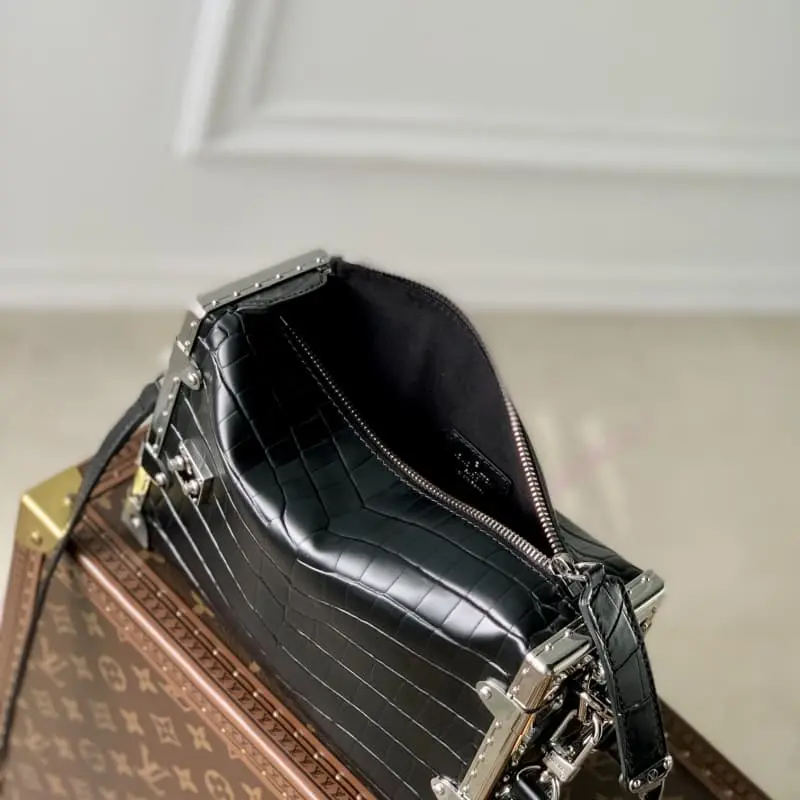 M21477 Black crocodile pattern 21x14x6cm High Quality Bags - Image 8