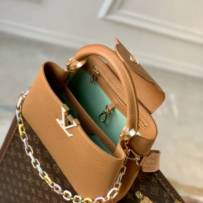 M21798 Brown gold buckle 27x18x9cm High Quality Bags - Image 8