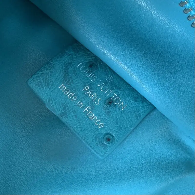 M25445 Royal Blue Ostrich Pattern 23x12x4cm High Quality Bags - Image 8