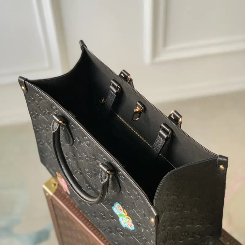 M46416 Black Flowers 35x27x14cm High Quality Bags - Image 7