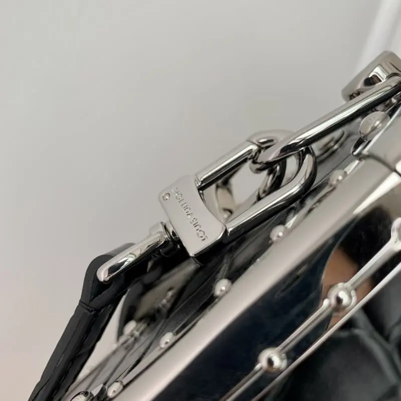 M21477 Black crocodile pattern 21x14x6cm High Quality Bags - Image 7