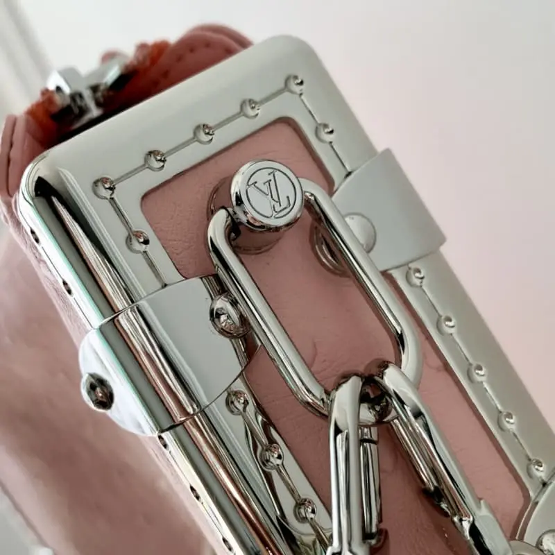 M25445 Pink Ostrich Pattern 23x12x4cm High Quality Bags - Image 7