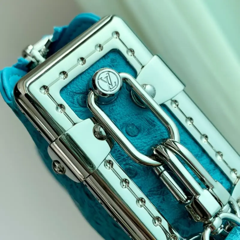 M25445 Royal Blue Ostrich Pattern 23x12x4cm High Quality Bags - Image 7