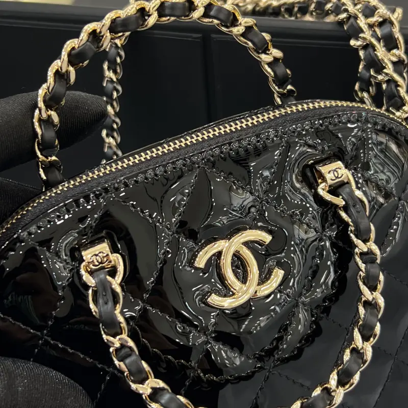 23s Black Patent Shell Bag Small Size High Quality Bags - Image 4