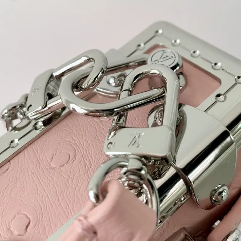 M25445 Pink Ostrich Pattern 23x12x4cm High Quality Bags - Image 6