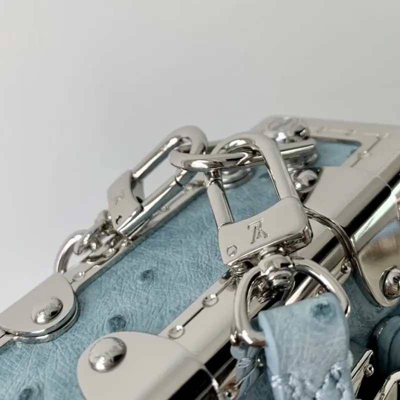 M25445 Sky blue ostrich pattern 23x12x4cm High Quality Bags - Image 6