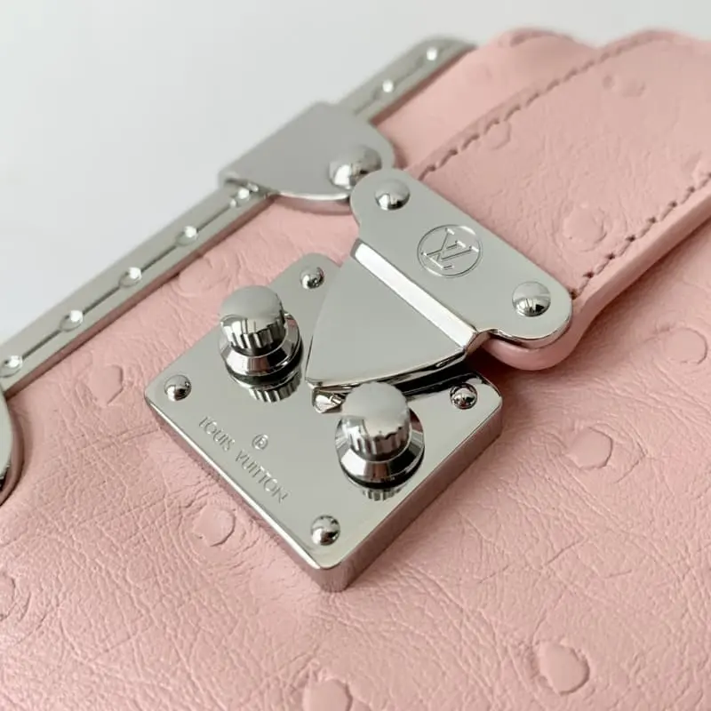 M25445 Pink Ostrich Pattern 23x12x4cm High Quality Bags - Image 5