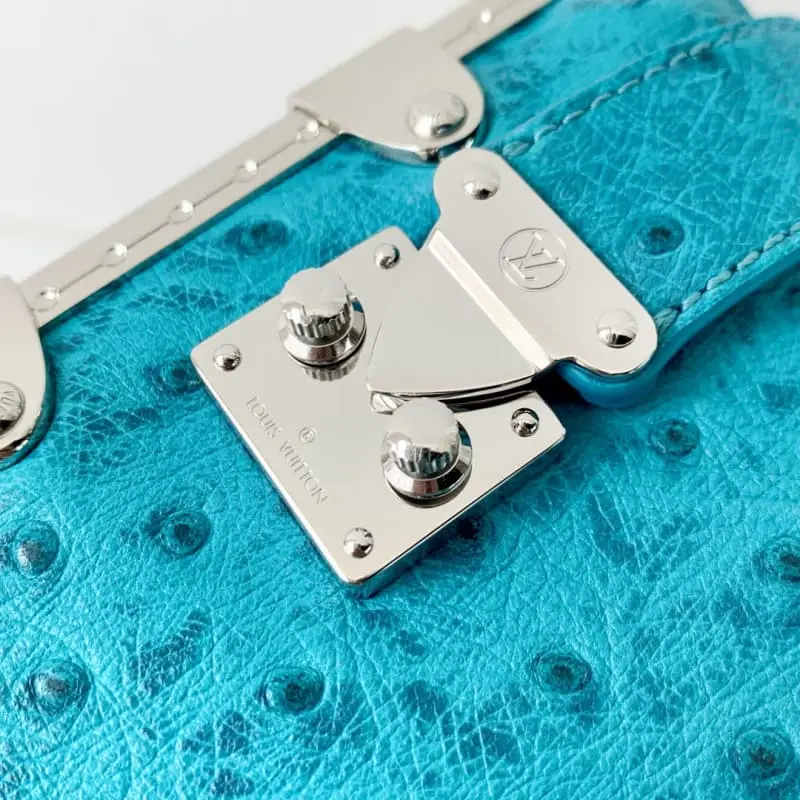 M25445 Royal Blue Ostrich Pattern 23x12x4cm High Quality Bags - Image 5