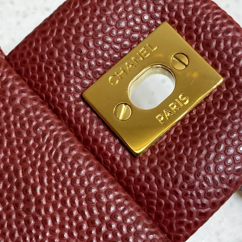 Medium 25cm Lichee Pattern Leather High Quality Bags - Image 5