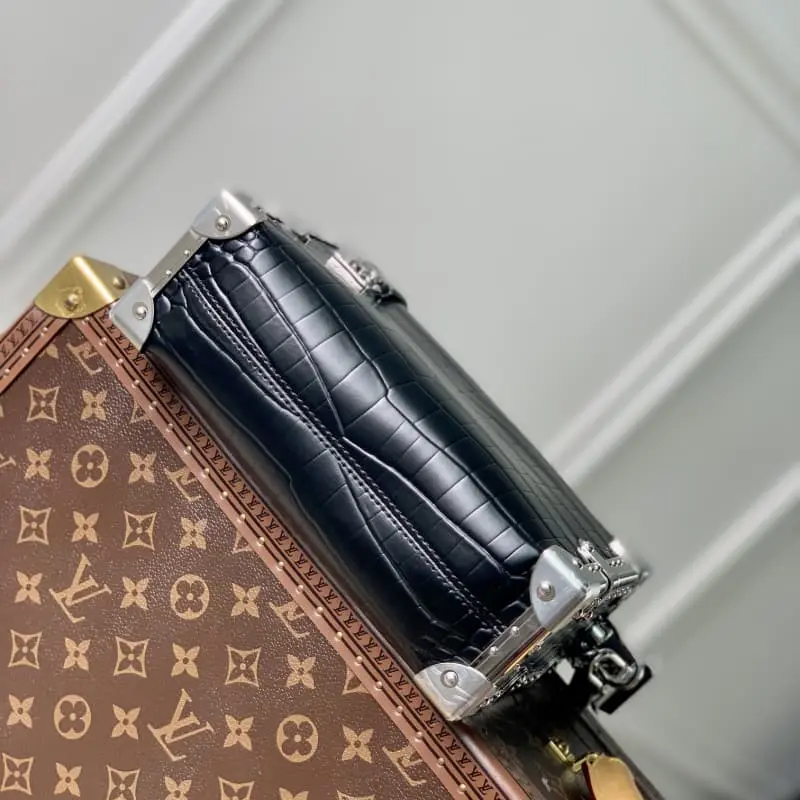 M21477 Black crocodile pattern 21x14x6cm High Quality Bags - Image 4