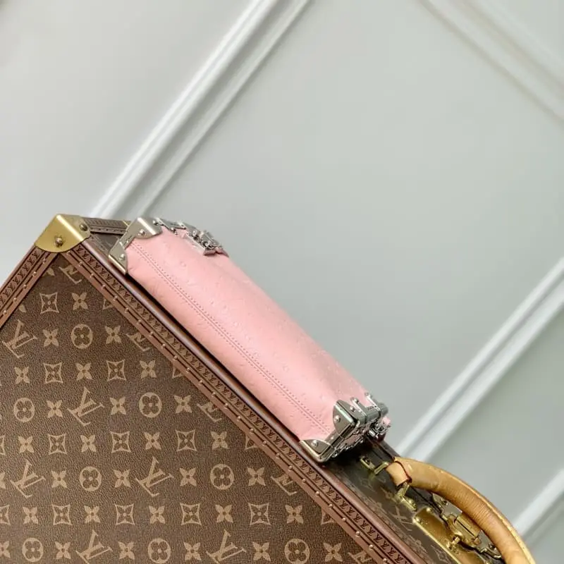 M25445 Pink Ostrich Pattern 23x12x4cm High Quality Bags - Image 4