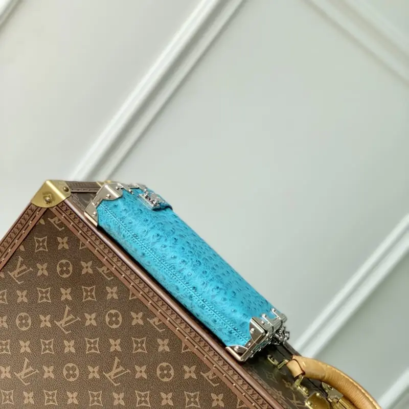 M25445 Royal Blue Ostrich Pattern 23x12x4cm High Quality Bags - Image 4