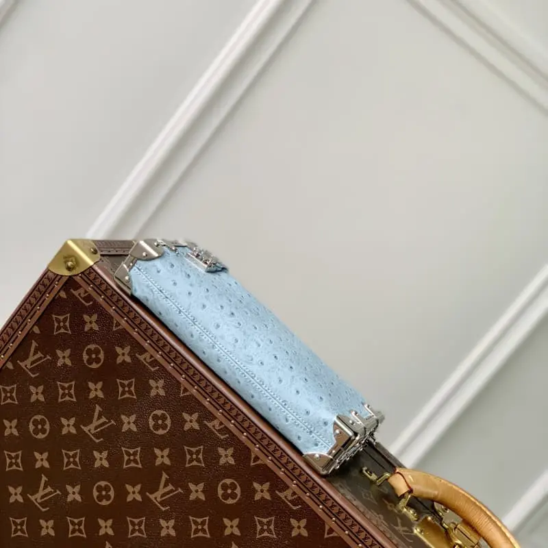 M25445 Sky blue ostrich pattern 23x12x4cm High Quality Bags - Image 4