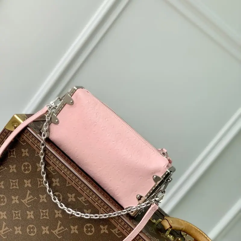 M25445 Pink Ostrich Pattern 23x12x4cm High Quality Bags - Image 3