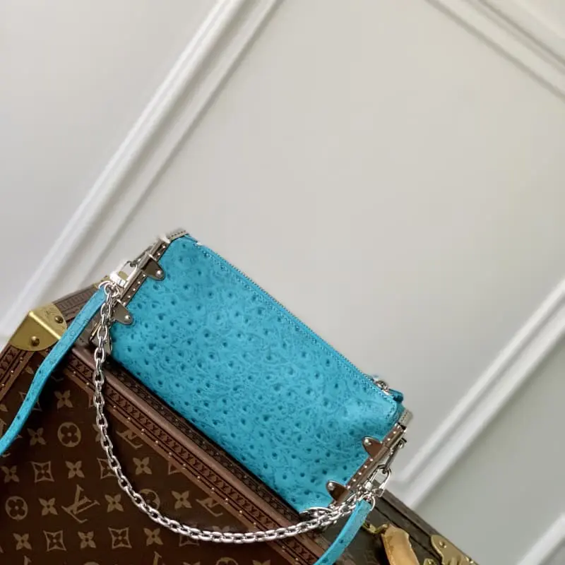 M25445 Royal Blue Ostrich Pattern 23x12x4cm High Quality Bags - Image 3