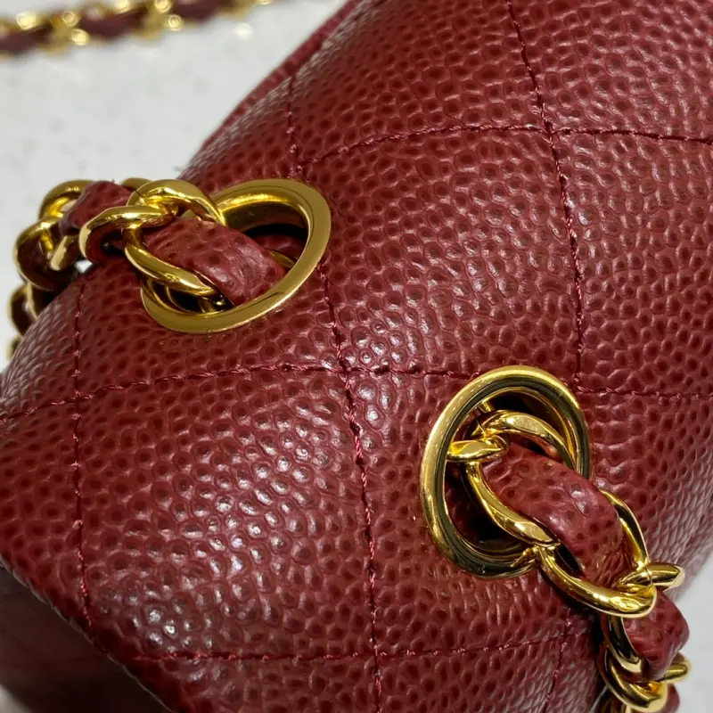 Medium 25cm Lichee Pattern Leather High Quality Bags - Image 3