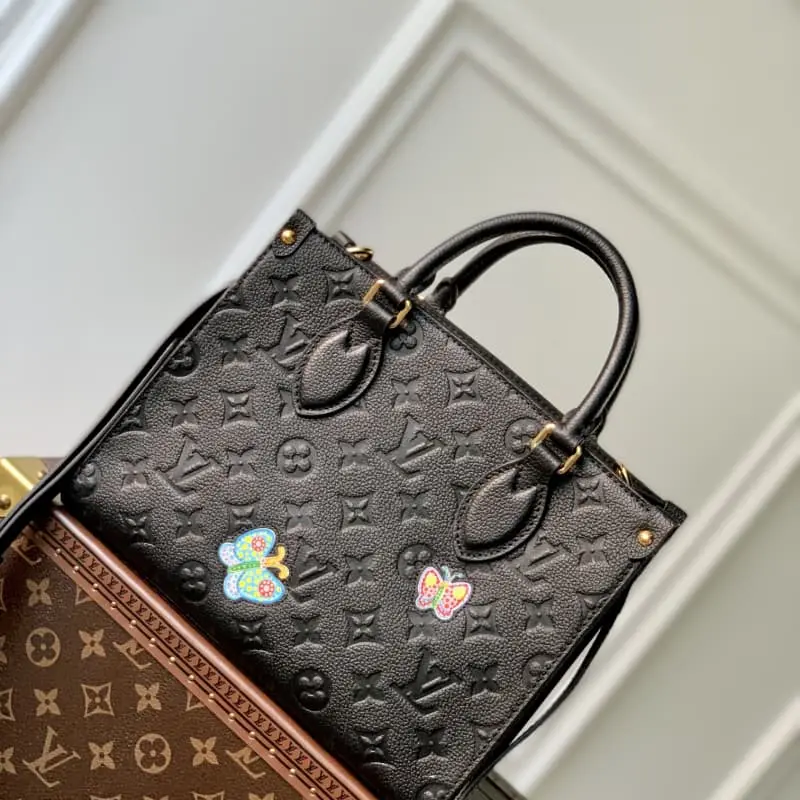 M21732 Black Flowers 25x19x11.5cm High Quality Bags - Image 2