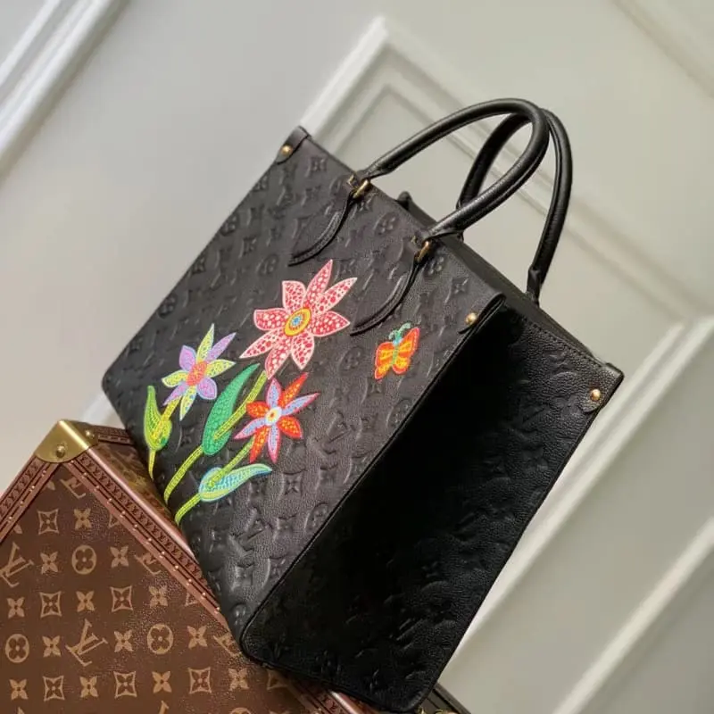 M46416 Black Flowers 35x27x14cm High Quality Bags - Image 2