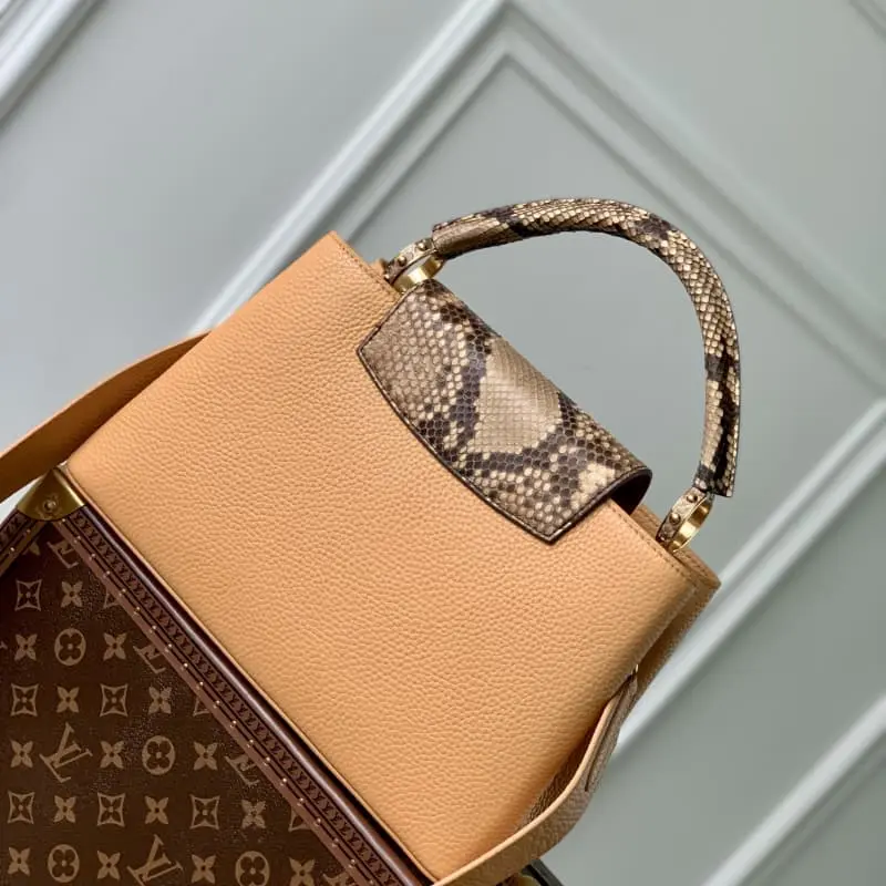 N80741 Tan with Python patternMedium 31.5x20x11cm High Quality Bags - Image 2