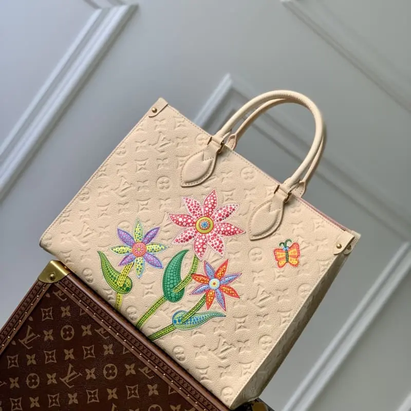 M46416 White flowers 35x27x14cm High Quality Bags