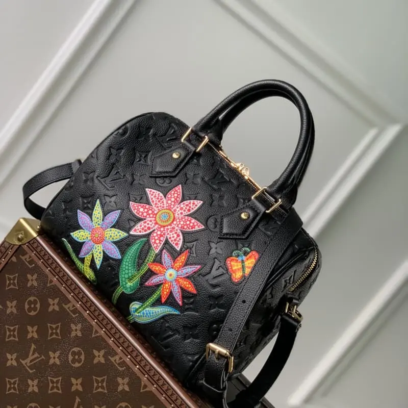 M46415 Black Flowers 25x19x15cm High Quality Bags