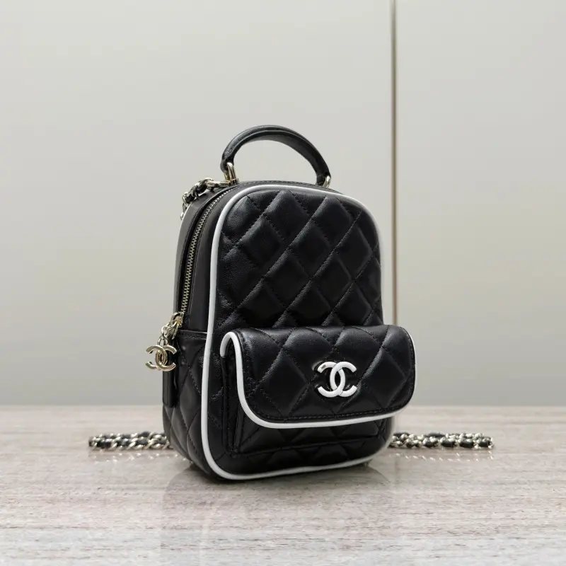 25p White Edge Backpack Black High Quality Bags - Image 5